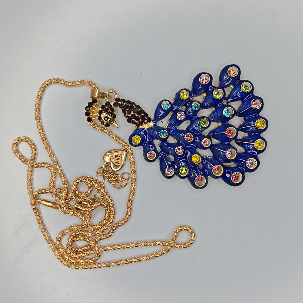 Betsey Johnson Peacock Gold Necklace